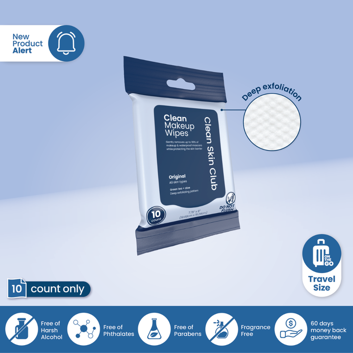 Clean Makeup Wipes Original Travel - 10ct