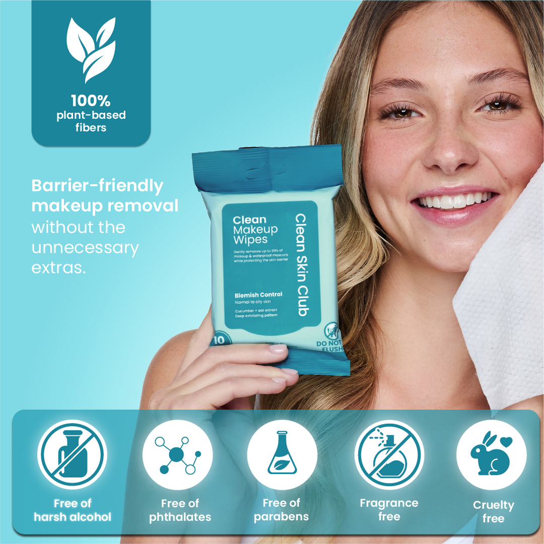 Clean Makeup Wipes Blemish Control Travel - 10ct