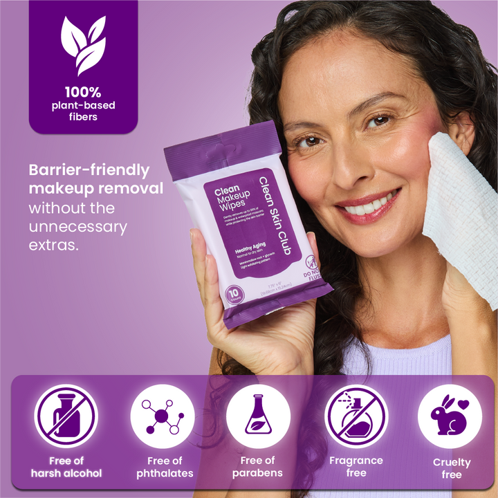 Clean Makeup Wipes Healthy Aging Travel - 10ct